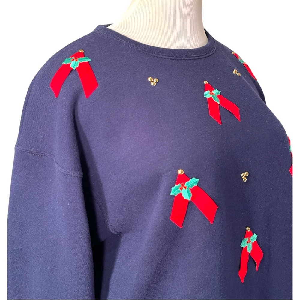 Holiday Sweatshirt Holly Ribbon - Picture 6 of 17